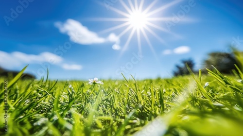 Lush Green Grass in a Vibrant Outdoor Landscape photo