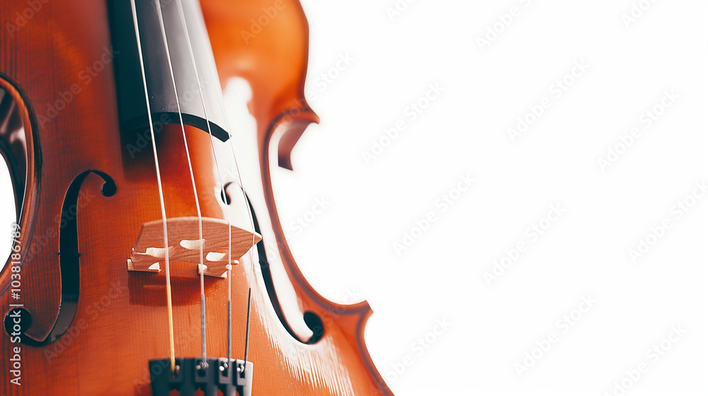 Studio shot of a violin on a white background, highlighting detailed craftsmanship. Studio shot of a violin on a white background, highlighting detailed craftsmanship.