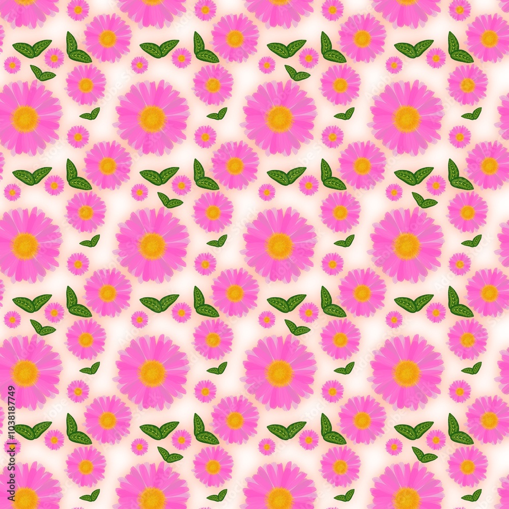 Seamless abstract flower art on pattern for background and backdrop.