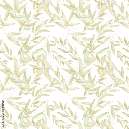 Obraz na płótnie Leaves seamless pattern on background. w salonie