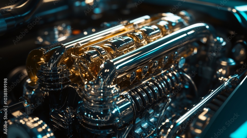 Fototapeta premium High-performance sports car engine.