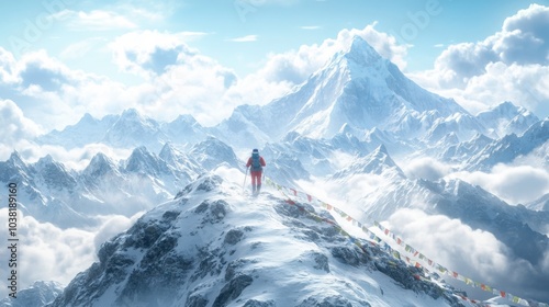 A sherpa navigating Himalayan peaks