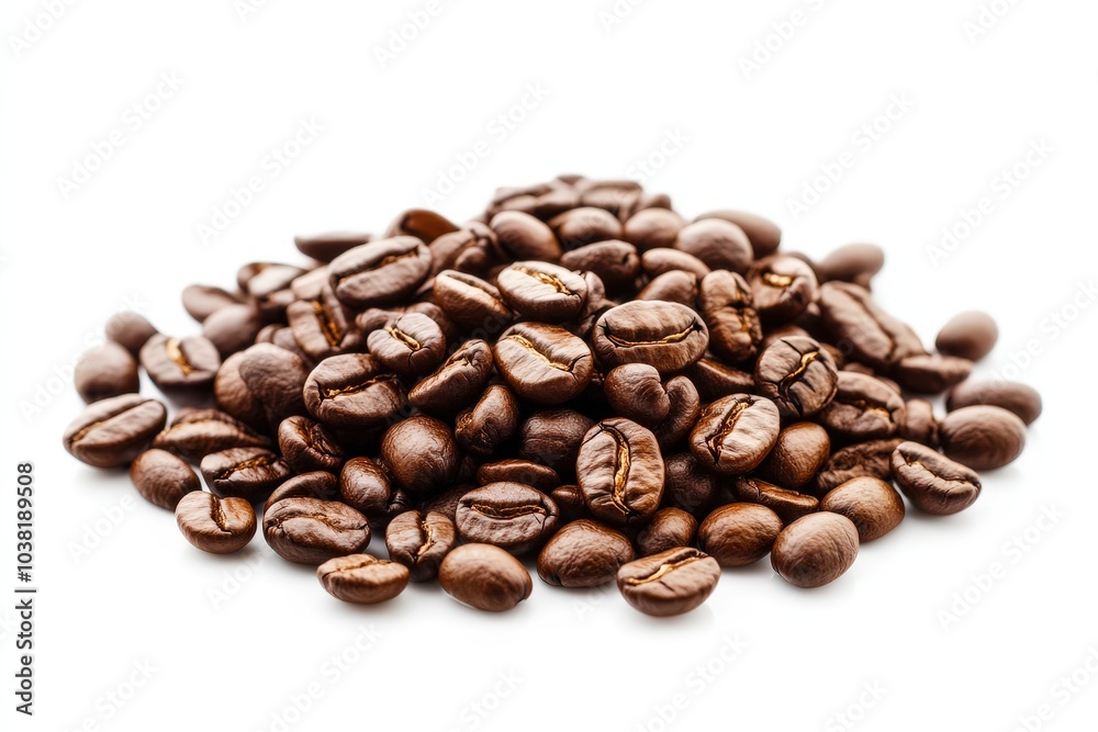 Fresh Coffee Beans Isolated on White Background Fresh Coffee Beans Isolated on White Background