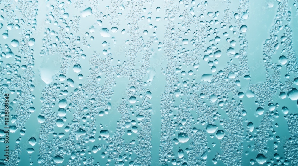 Droplets of water on glass, creating a textured pattern, white isolate background. Droplets of water on glass, creating a textured pattern, white isolate background.