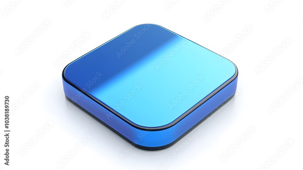 Blank Mobile application icon, button - blue square with round corners. 3d rendering, white background
Blank Mobile application icon, button - blue square with round corners. 3d rendering, white background