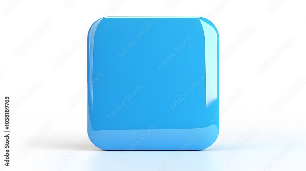 Blank Mobile application icon, button - blue square with round corners. 3d rendering, white background
Blank Mobile application icon, button - blue square with round corners. 3d rendering, white background