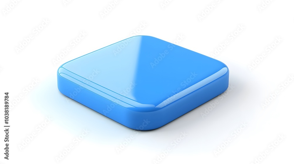 Blank Mobile application icon, button - blue square with round corners. 3d rendering, white background
Blank Mobile application icon, button - blue square with round corners. 3d rendering, white background
