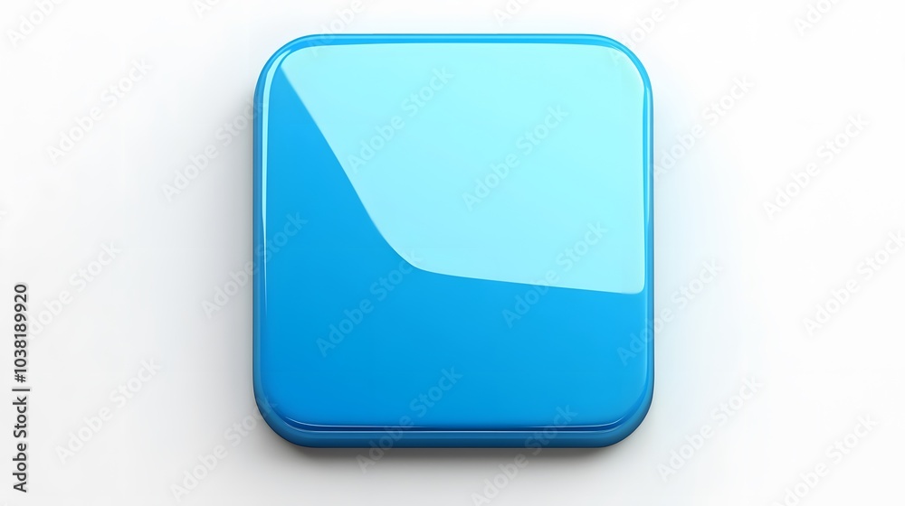 Blank Mobile application icon, button - blue square with round corners. 3d rendering, white background
Blank Mobile application icon, button - blue square with round corners. 3d rendering, white background