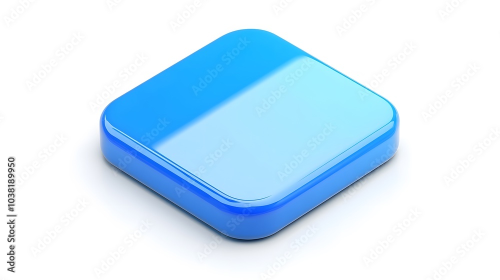 Blank Mobile application icon, button - blue square with round corners. 3d rendering, white background
Blank Mobile application icon, button - blue square with round corners. 3d rendering, white background