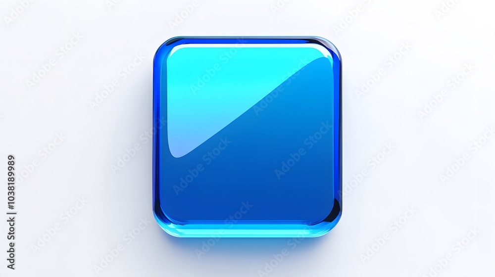Blank Mobile application icon, button - blue square with round corners. 3d rendering, white background
Blank Mobile application icon, button - blue square with round corners. 3d rendering, white background