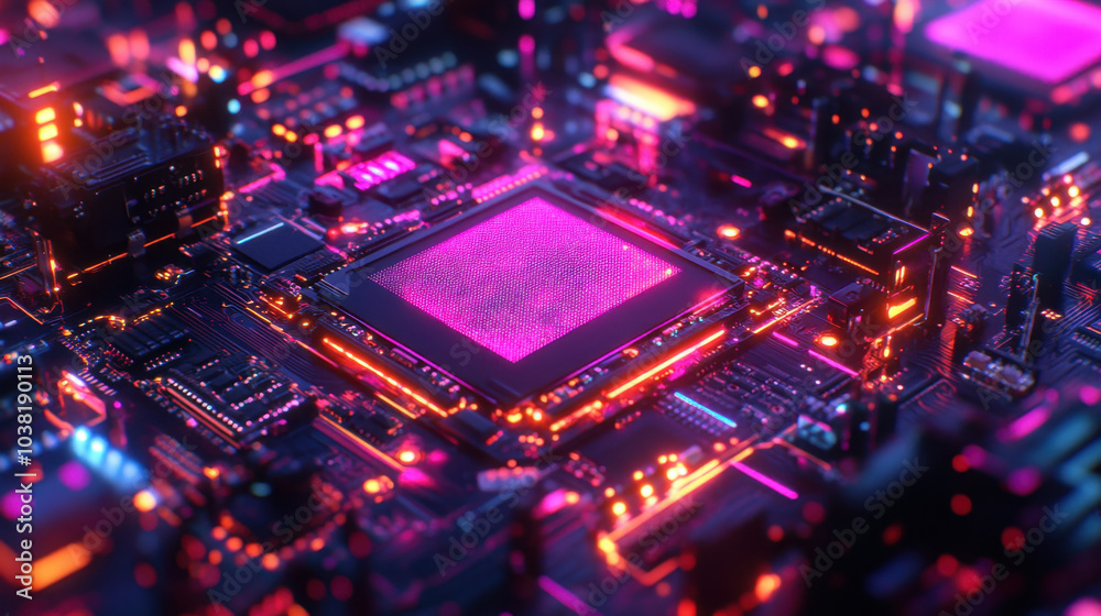 Close-Up of Computer Chip on Circuit Board Close-Up of Computer Chip on Circuit Board