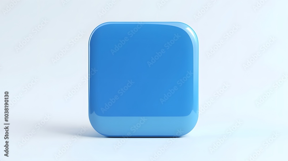 Blank Mobile application icon, button - blue square with round corners. 3d rendering, white background
Blank Mobile application icon, button - blue square with round corners. 3d rendering, white background