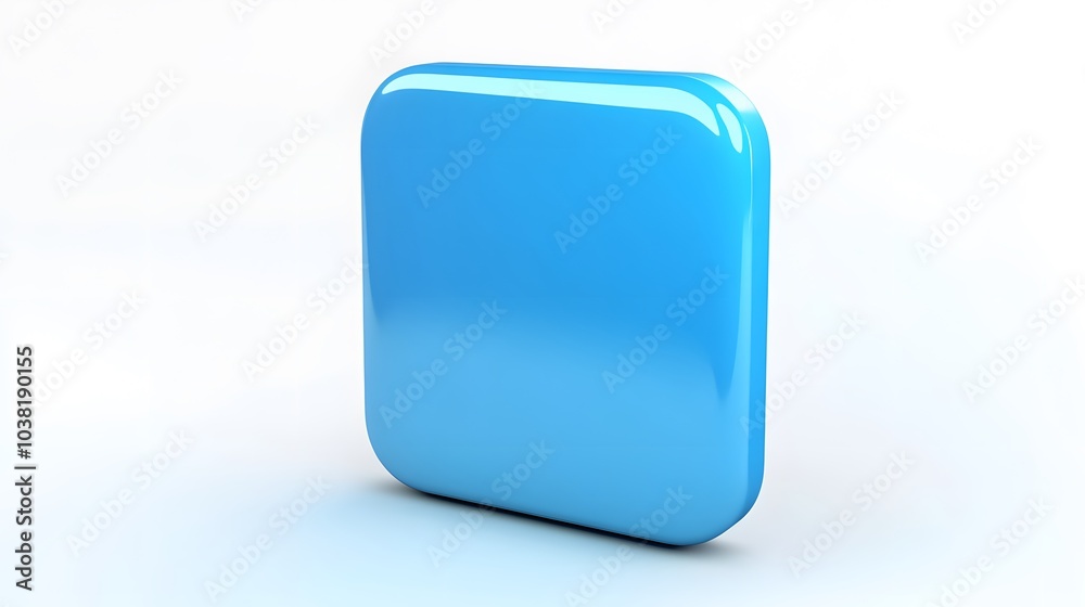 Blank Mobile application icon, button - blue square with round corners. 3d rendering, white background
Blank Mobile application icon, button - blue square with round corners. 3d rendering, white background