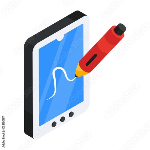Trendy design icon of pen tablet 

