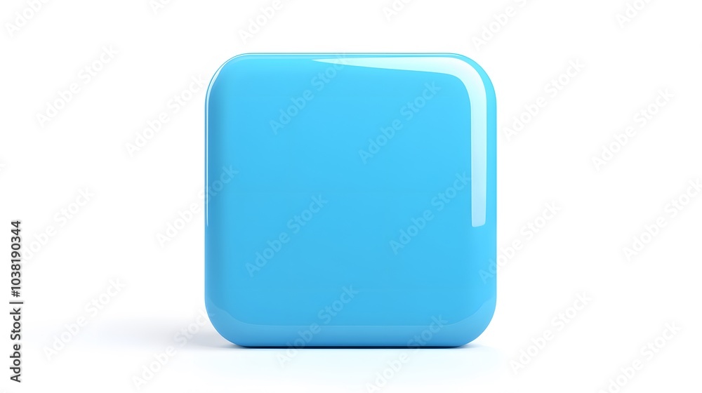 Blank Mobile application icon, button - blue square with round corners. 3d rendering, white background
Blank Mobile application icon, button - blue square with round corners. 3d rendering, white background