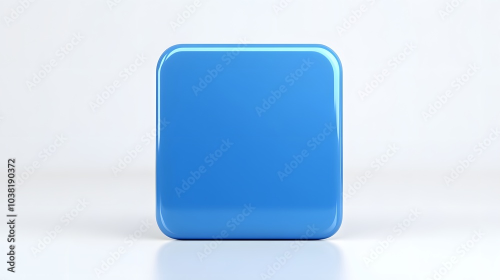 Blank Mobile application icon, button - blue square with round corners. 3d rendering, white background
Blank Mobile application icon, button - blue square with round corners. 3d rendering, white background