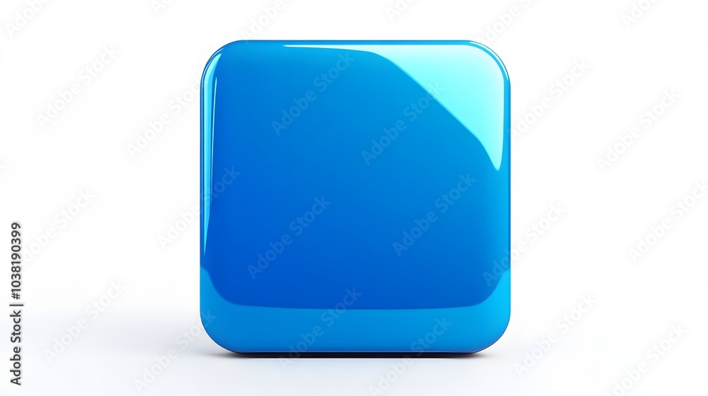 Blank Mobile application icon, button - blue square with round corners. 3d rendering, white background
Blank Mobile application icon, button - blue square with round corners. 3d rendering, white background