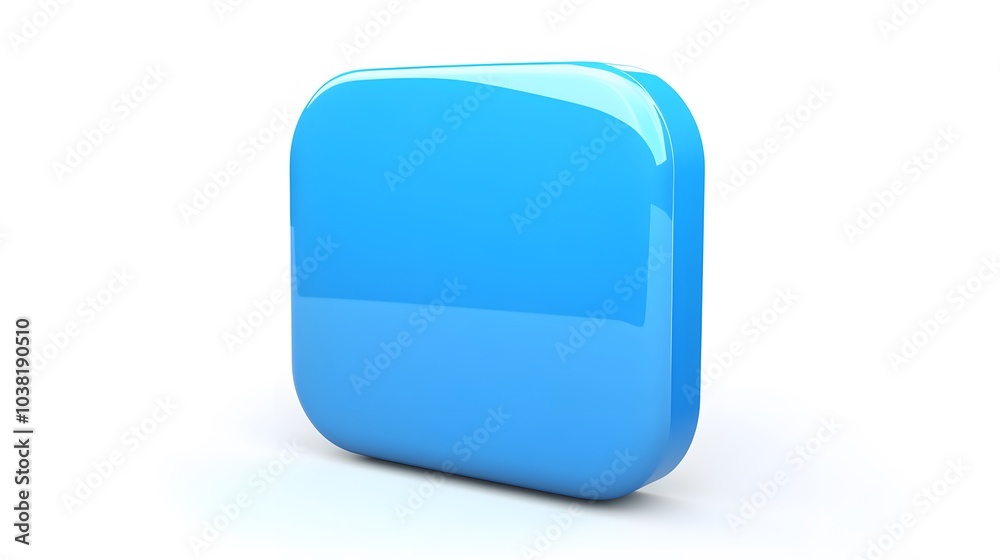 Blank Mobile application icon, button - blue square with round corners. 3d rendering, white background
Blank Mobile application icon, button - blue square with round corners. 3d rendering, white background