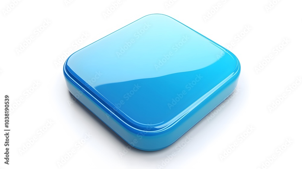 Blank Mobile application icon, button - blue square with round corners. 3d rendering, white background
Blank Mobile application icon, button - blue square with round corners. 3d rendering, white background