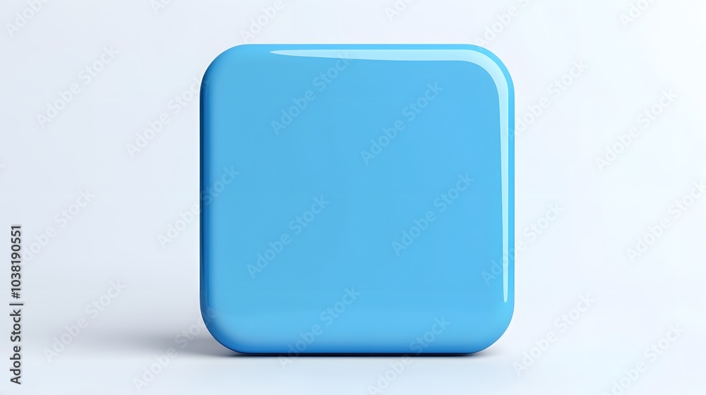 Blank Mobile application icon, button - blue square with round corners. 3d rendering, white background
Blank Mobile application icon, button - blue square with round corners. 3d rendering, white background