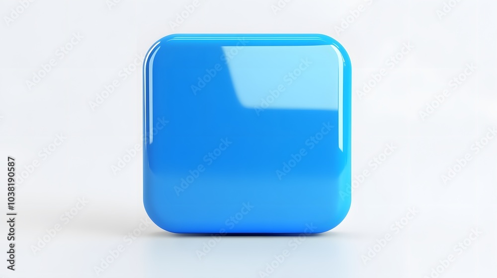 Blank Mobile application icon, button - blue square with round corners. 3d rendering, white background
Blank Mobile application icon, button - blue square with round corners. 3d rendering, white background