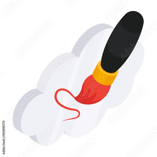 Conceptual flat isometric designicon of cloud art

 photo