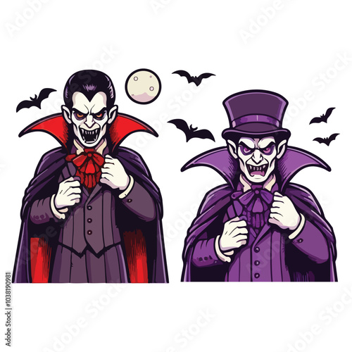 Happy Halloween Day dracula spooky ghost, festival illustration elements for decoration, prints. Cartoon scary evil character