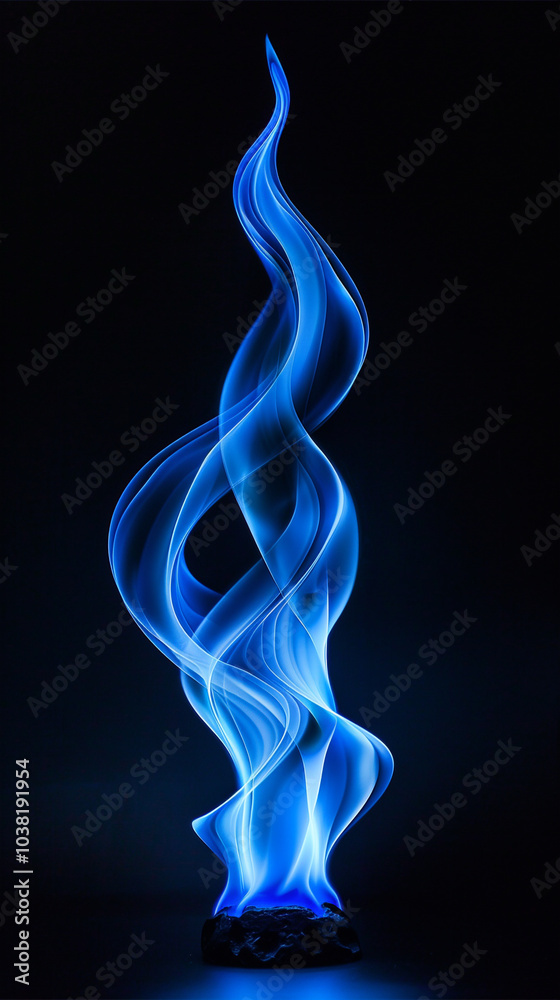 Image of blue serpentine and glowing fire