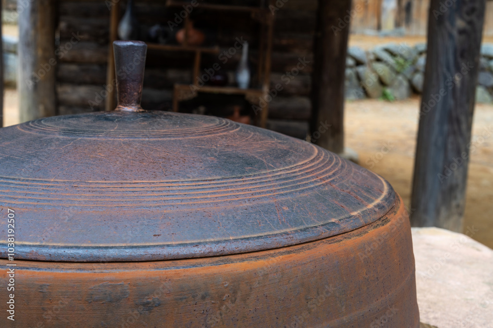 Fototapeta premium old traditional Korean cauldron
