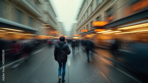 Wallpaper Mural Blurry Realities: A Photographer Capturing the Hustle and Bustle of Life in an Artistic Moment Torontodigital.ca