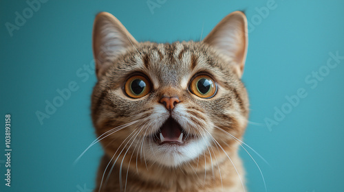 Tabby cat was shocked