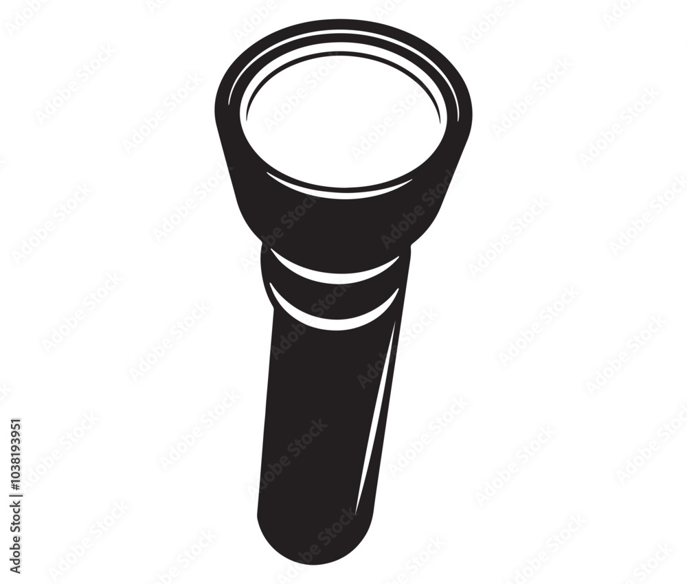Flashlight or hand torch light vector icon isolated on white. Flashlight icon. Flashlight or hand torch light vector icon isolated on white. Flashlight icon.