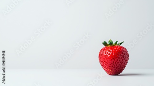 Fresh Strawberry on White Background - Perfect for Healthy Eating, Food Photography, and Minimalist Design Concepts