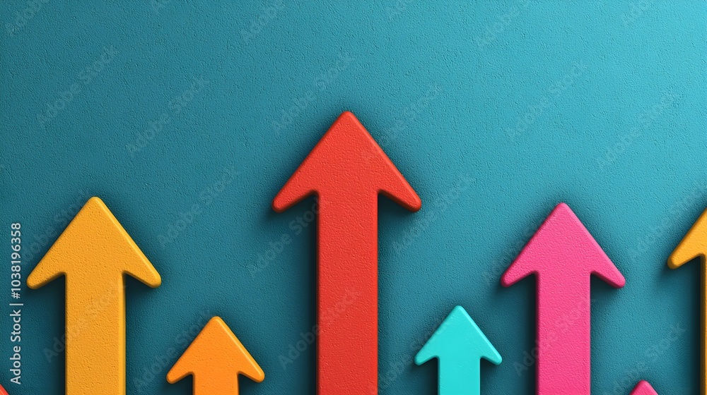 Colorful arrows indicating growth and progress Colorful arrows indicating growth and progress