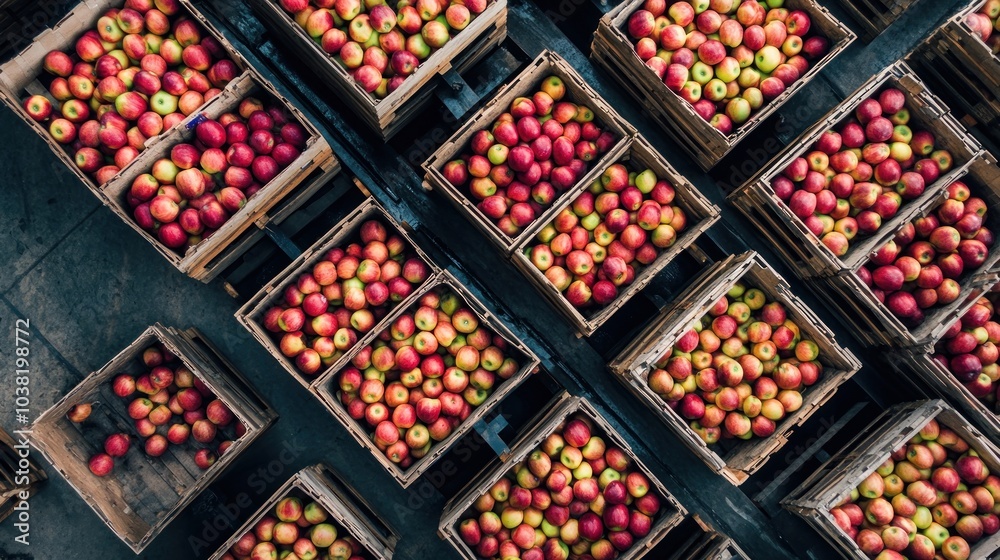 Fresh Apples in Wooden Crates Fresh Apples in Wooden Crates