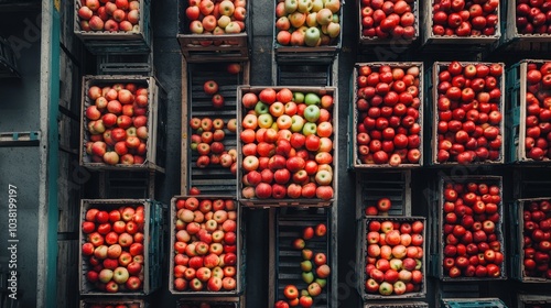 Wallpaper Mural Apples in crates Torontodigital.ca