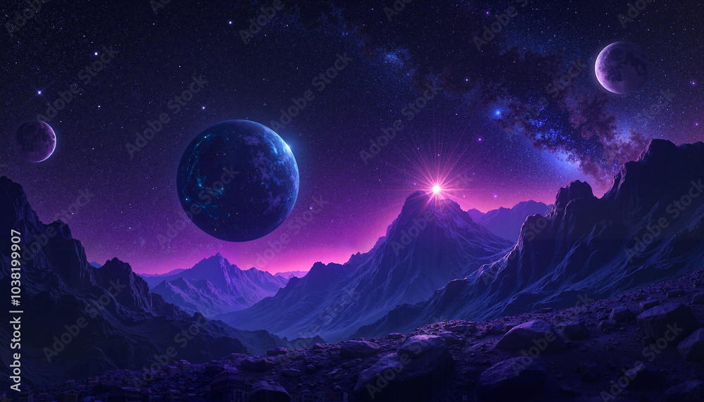 Illustration: space stars and planets Illustration: space stars and planets