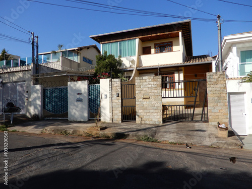 Facade of houses in Brazil