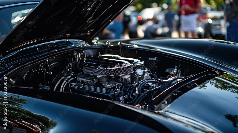 Black Classic Car Engine Black Classic Car Engine