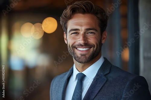 Confident Businessman Smiling Success Portrait