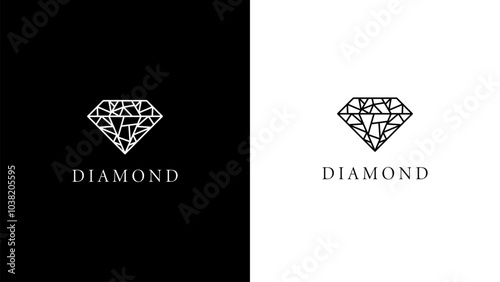 Minimal diamond logo design. Diamond business icon for website and app. Diamond gems sign and symbols.
