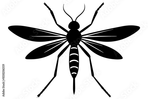 Mosquito Silhouette | isolated vector silhouette illustration on white background