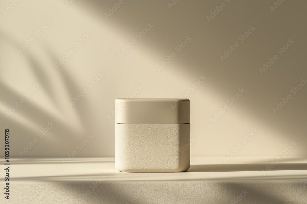 Minimalist Powder Case Mockup with Soft Shadows Minimalist Powder Case Mockup with Soft Shadows