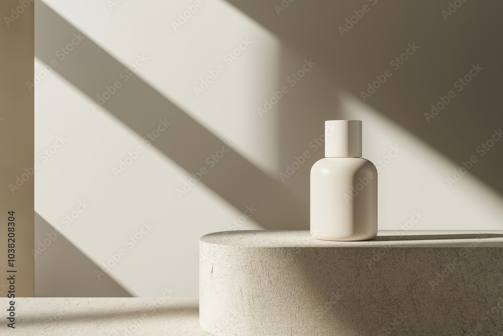 Minimalist Serum Bottle Mockup with Soft Shadows on Textured Surface Minimalist Serum Bottle Mockup with Soft Shadows on Textured Surface