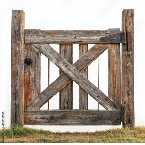 Old wooden fence isolated