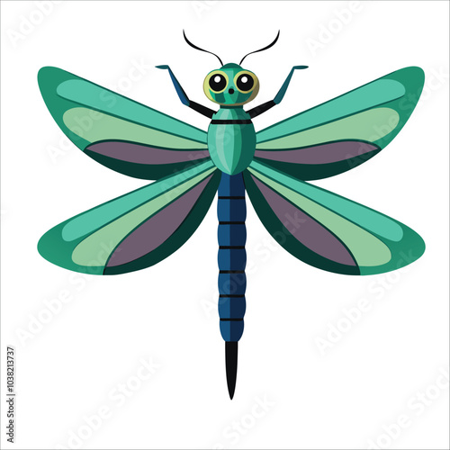 dragonfly on a white background