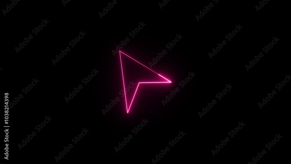 Mouse cursor, hand finger and press .Click pointer line icons. Computer arrows icon. Glowing neon Selection tool icon.