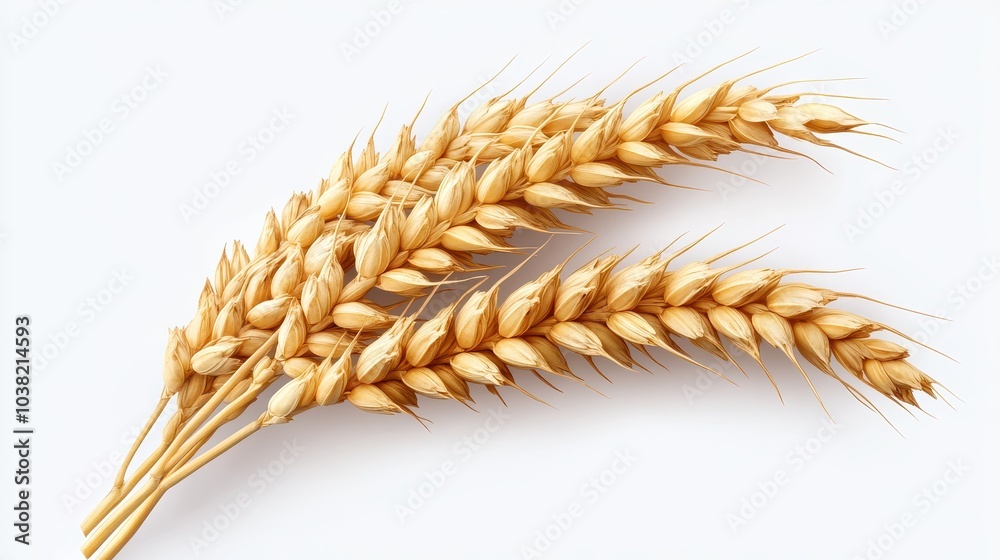An ear of wheat isolated on transparent or white background, An ear of wheat isolated on transparent or white background,