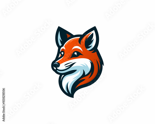 Colorful cartoon fox logo design vector illustration