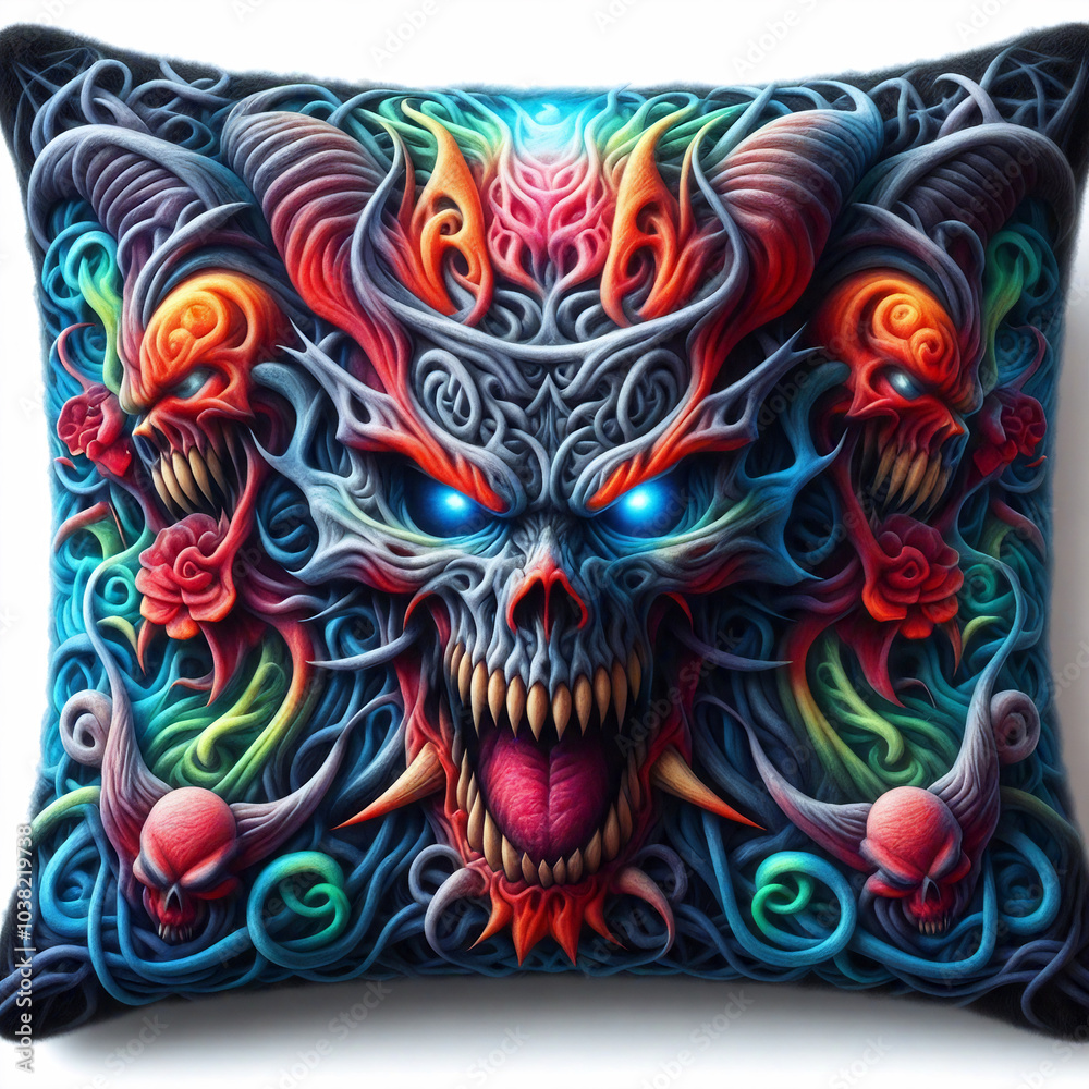 Obraz premium Gothic Pillow Design Sketch. Mockup